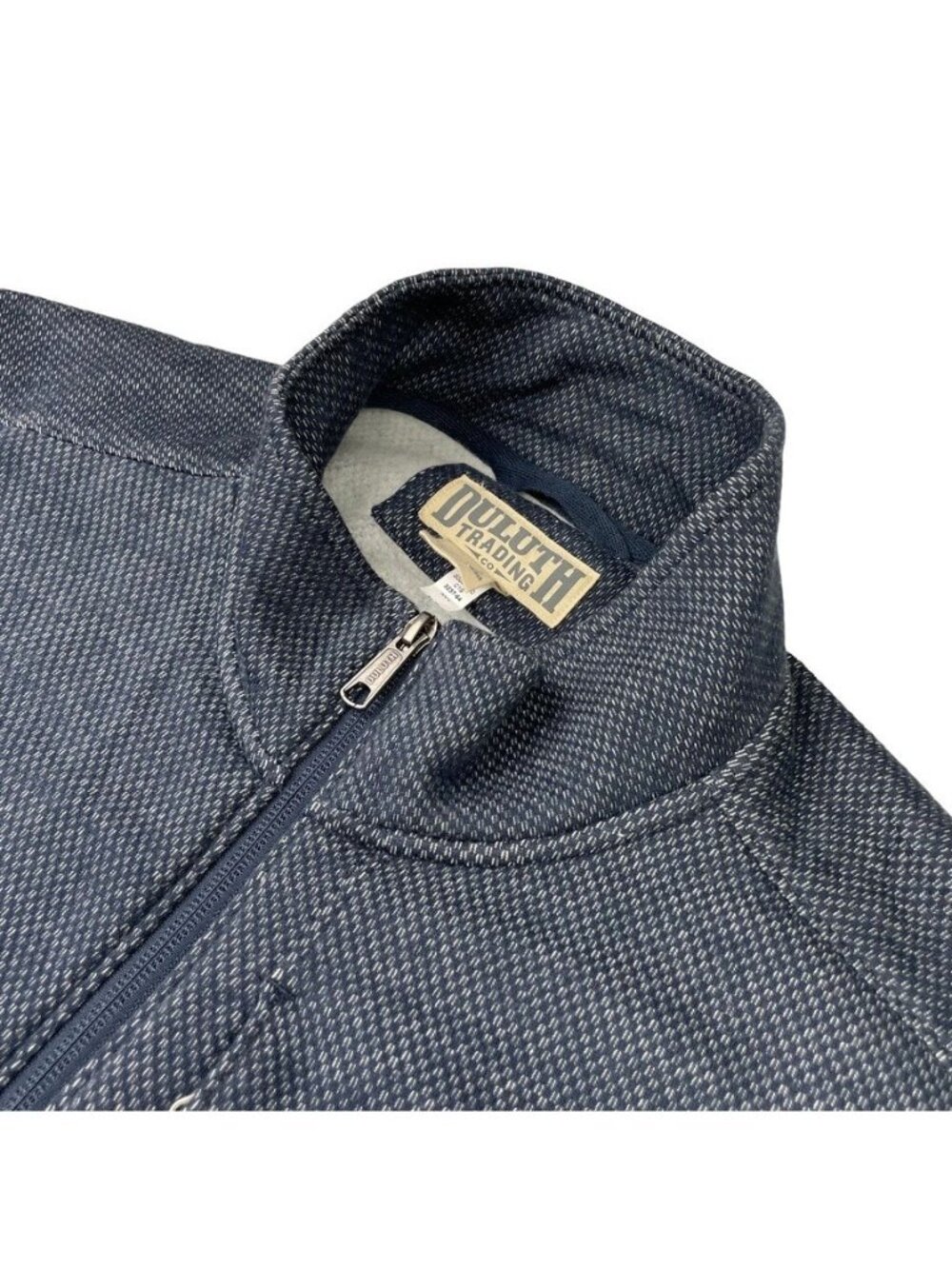 Duluth Trading Co Men's Lined Mock Neck Full Zip Sweater/Jacket Navy • Large
